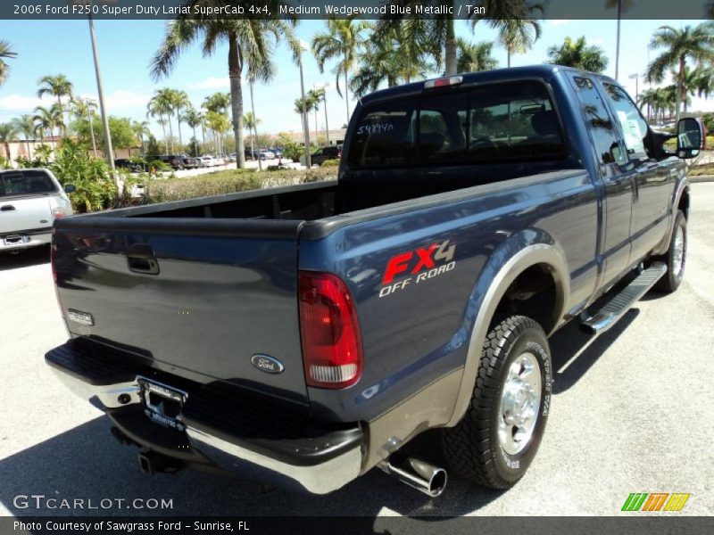 Medium Wedgewood Blue Metallic / Tan 2006 Ford F250 Super Duty Lariat SuperCab 4x4