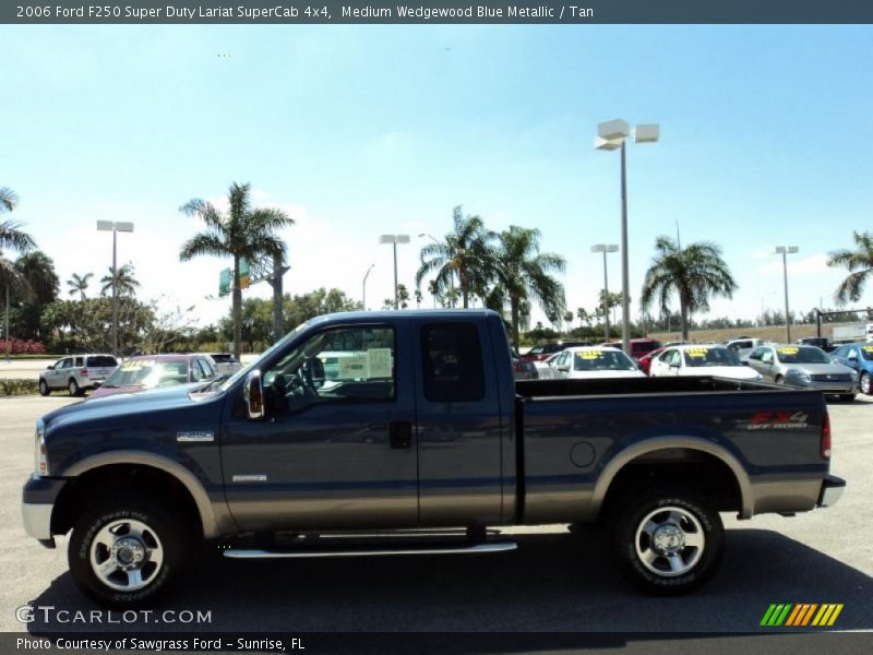 Medium Wedgewood Blue Metallic / Tan 2006 Ford F250 Super Duty Lariat SuperCab 4x4