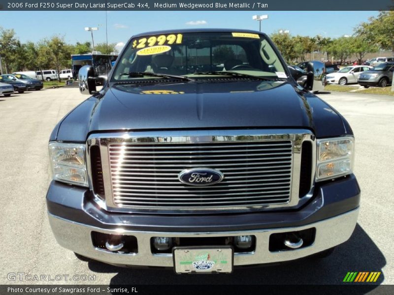 Medium Wedgewood Blue Metallic / Tan 2006 Ford F250 Super Duty Lariat SuperCab 4x4
