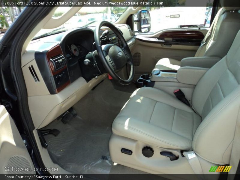 Medium Wedgewood Blue Metallic / Tan 2006 Ford F250 Super Duty Lariat SuperCab 4x4