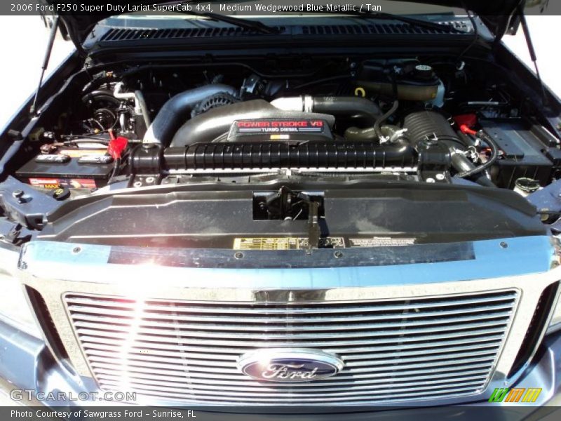 Medium Wedgewood Blue Metallic / Tan 2006 Ford F250 Super Duty Lariat SuperCab 4x4