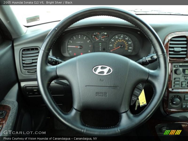 Bright Silver / Black 2005 Hyundai Sonata GLS V6