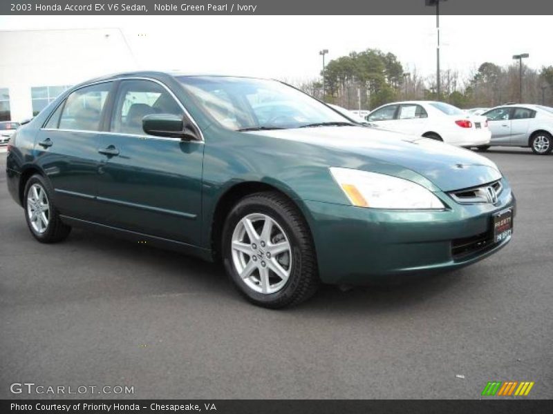 Noble Green Pearl / Ivory 2003 Honda Accord EX V6 Sedan