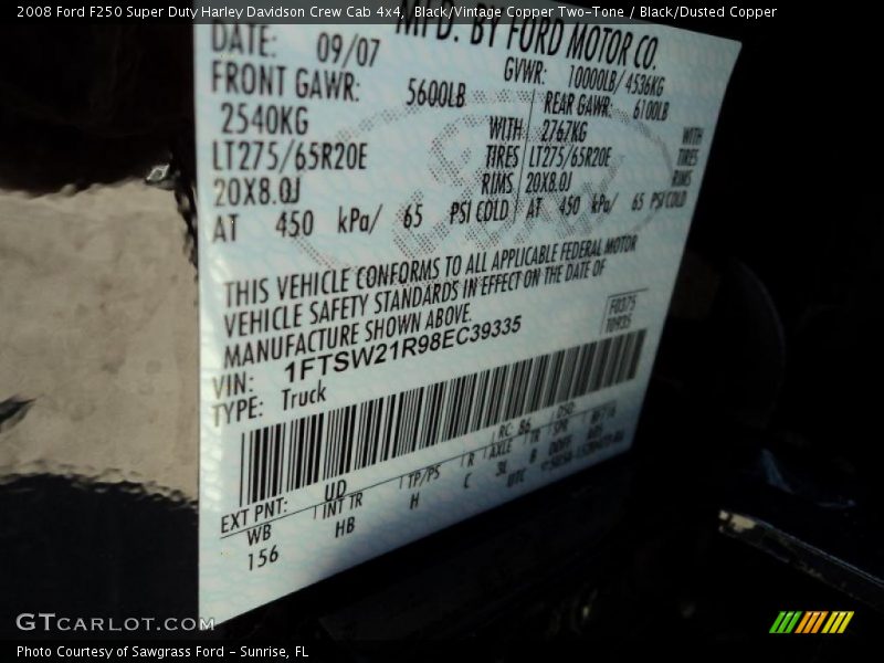 Black/Vintage Copper Two-Tone / Black/Dusted Copper 2008 Ford F250 Super Duty Harley Davidson Crew Cab 4x4