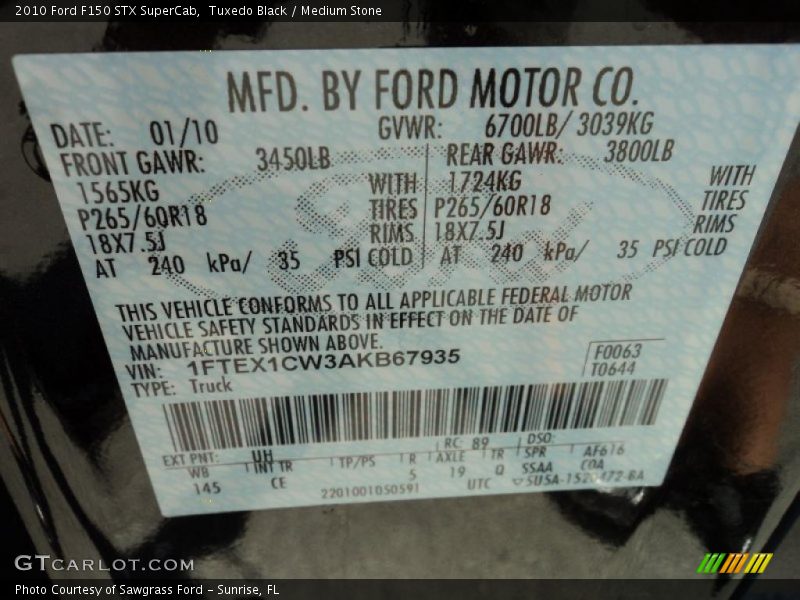 Tuxedo Black / Medium Stone 2010 Ford F150 STX SuperCab