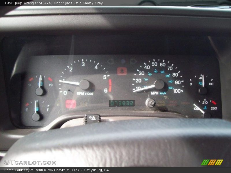 Bright Jade Satin Glow / Gray 1998 Jeep Wrangler SE 4x4