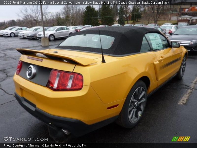 Yellow Blaze Metallic Tri-Coat / Charcoal Black/Carbon Black 2012 Ford Mustang C/S California Special Convertible