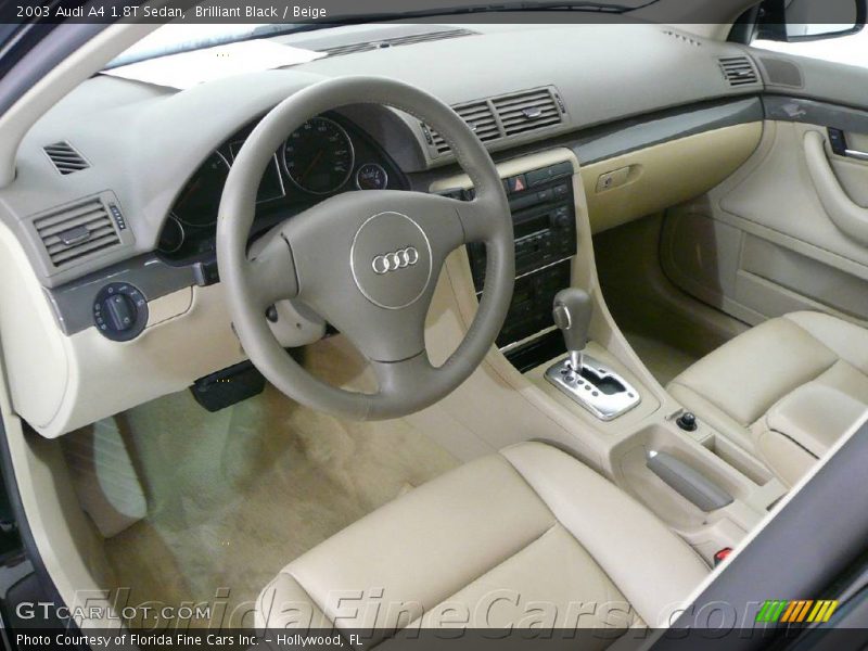 Brilliant Black / Beige 2003 Audi A4 1.8T Sedan