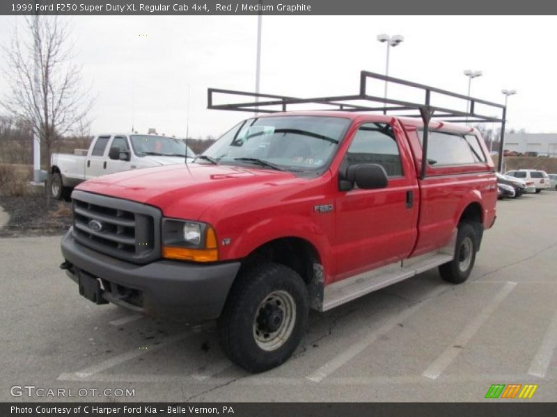 Red / Medium Graphite 1999 Ford F250 Super Duty XL Regular Cab 4x4
