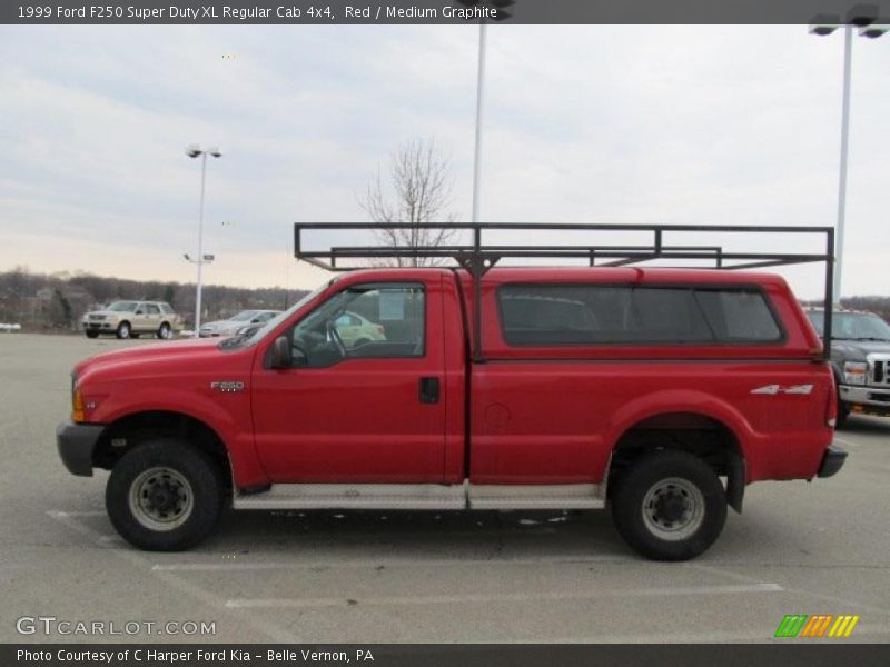 Red / Medium Graphite 1999 Ford F250 Super Duty XL Regular Cab 4x4