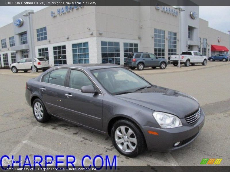 Midnight Gray Metallic / Gray 2007 Kia Optima EX V6