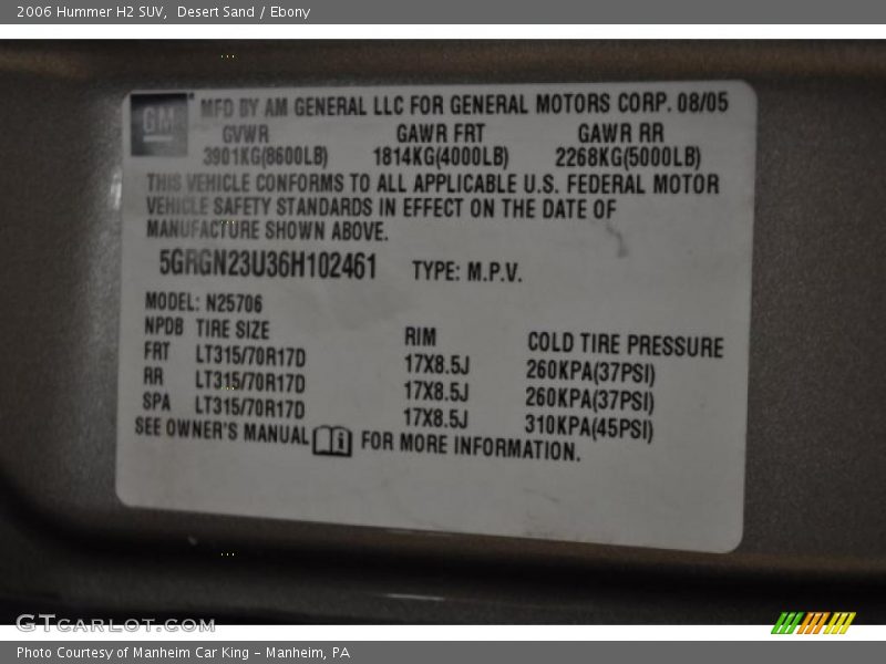 Desert Sand / Ebony 2006 Hummer H2 SUV