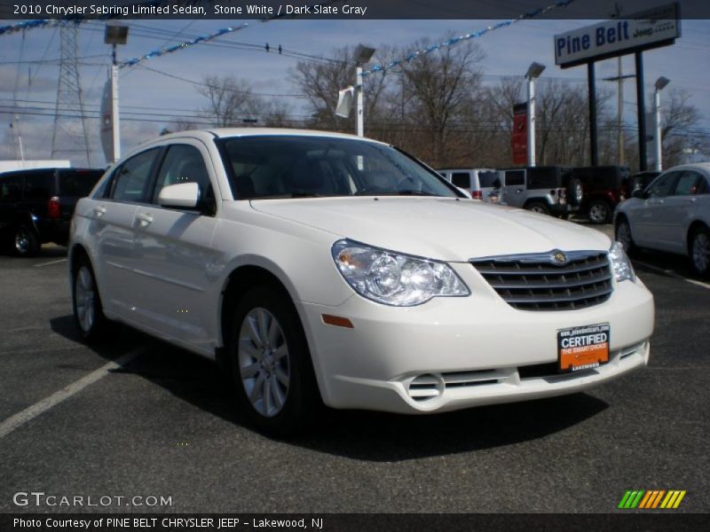 Stone White / Dark Slate Gray 2010 Chrysler Sebring Limited Sedan