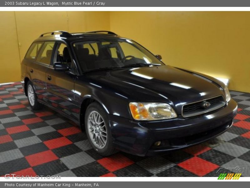 Mystic Blue Pearl / Gray 2003 Subaru Legacy L Wagon