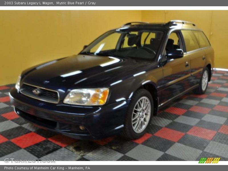 Mystic Blue Pearl / Gray 2003 Subaru Legacy L Wagon