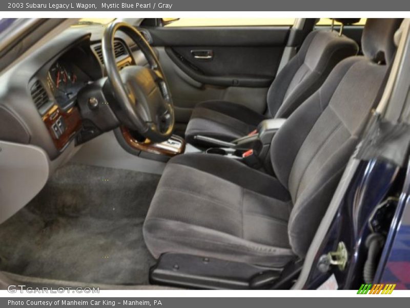 Mystic Blue Pearl / Gray 2003 Subaru Legacy L Wagon