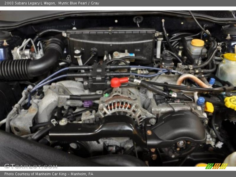 Mystic Blue Pearl / Gray 2003 Subaru Legacy L Wagon
