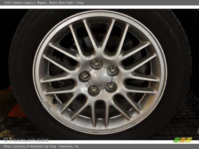 Mystic Blue Pearl / Gray 2003 Subaru Legacy L Wagon
