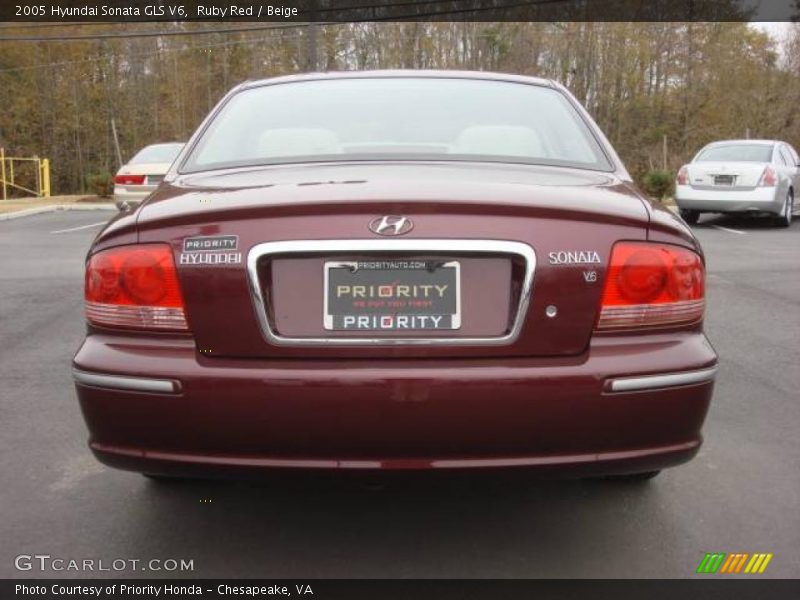 Ruby Red / Beige 2005 Hyundai Sonata GLS V6