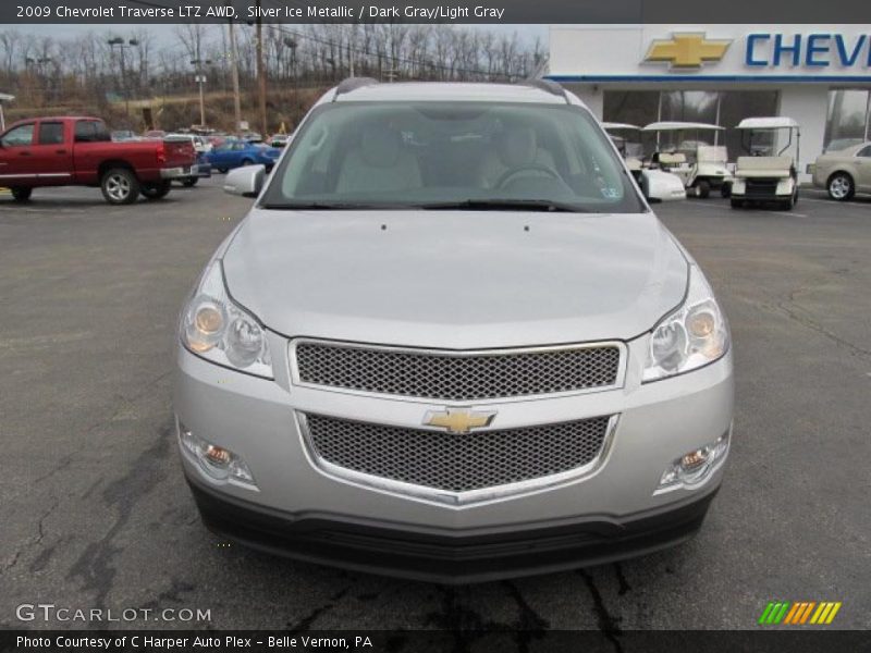 Silver Ice Metallic / Dark Gray/Light Gray 2009 Chevrolet Traverse LTZ AWD