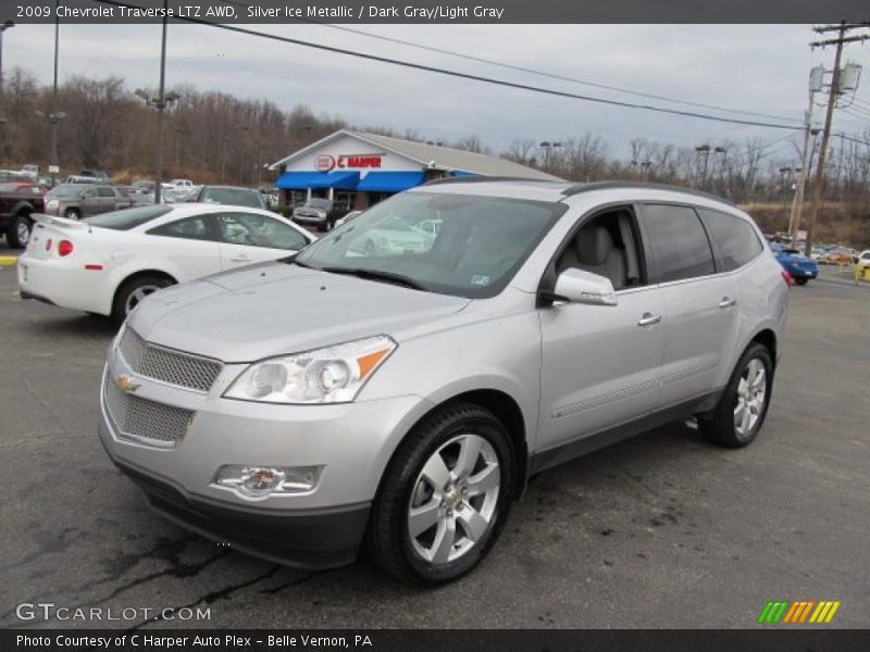 Silver Ice Metallic / Dark Gray/Light Gray 2009 Chevrolet Traverse LTZ AWD