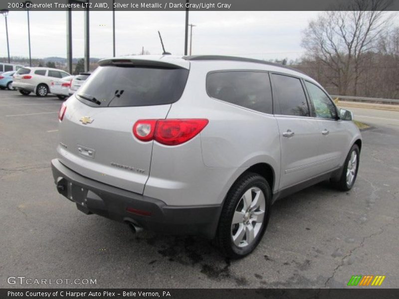Silver Ice Metallic / Dark Gray/Light Gray 2009 Chevrolet Traverse LTZ AWD