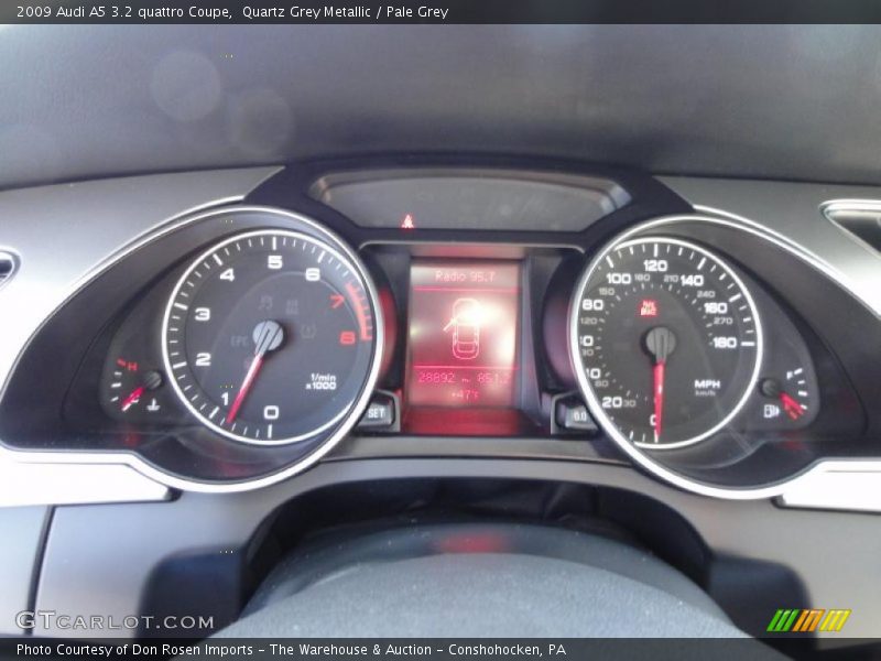 Quartz Grey Metallic / Pale Grey 2009 Audi A5 3.2 quattro Coupe