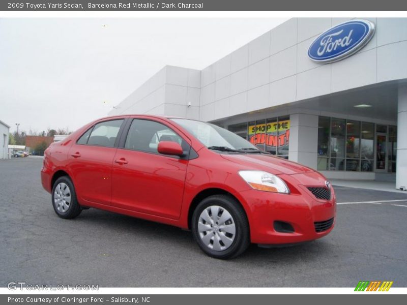 Barcelona Red Metallic / Dark Charcoal 2009 Toyota Yaris Sedan