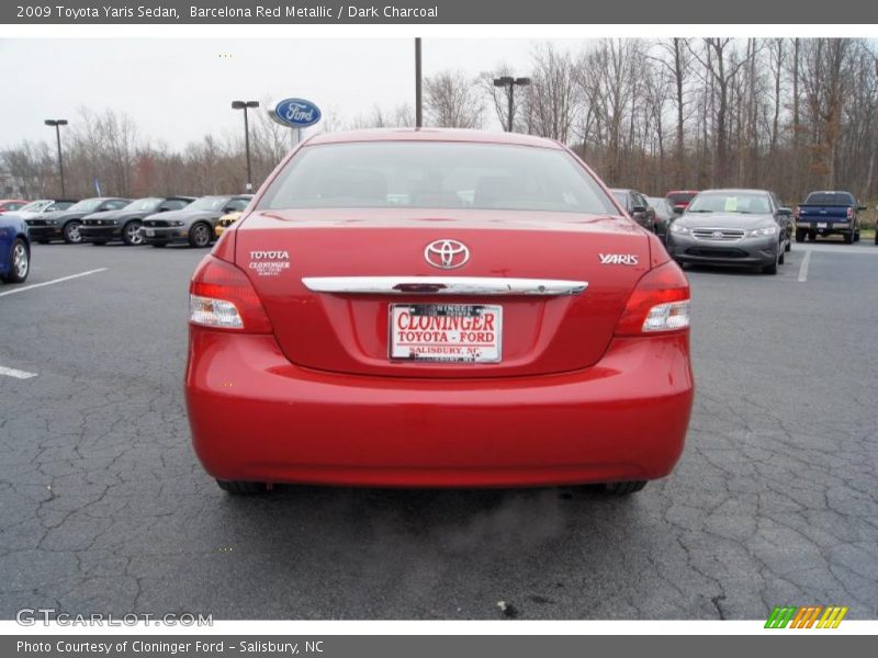 Barcelona Red Metallic / Dark Charcoal 2009 Toyota Yaris Sedan