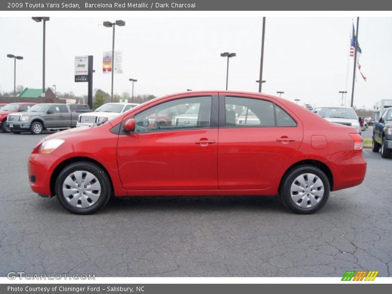 Barcelona Red Metallic / Dark Charcoal 2009 Toyota Yaris Sedan