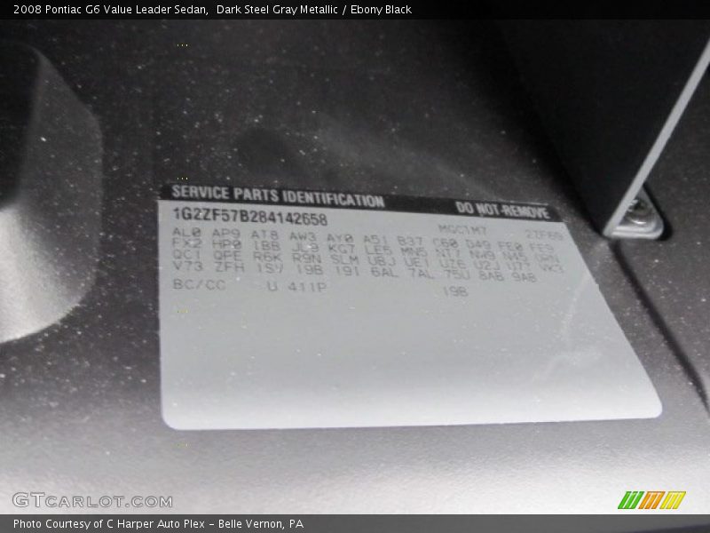 Dark Steel Gray Metallic / Ebony Black 2008 Pontiac G6 Value Leader Sedan