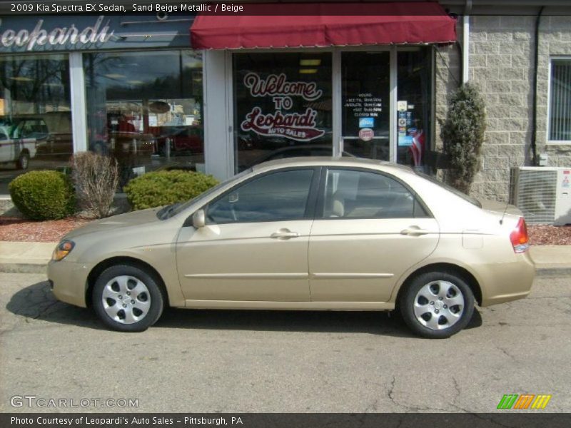 Sand Beige Metallic / Beige 2009 Kia Spectra EX Sedan