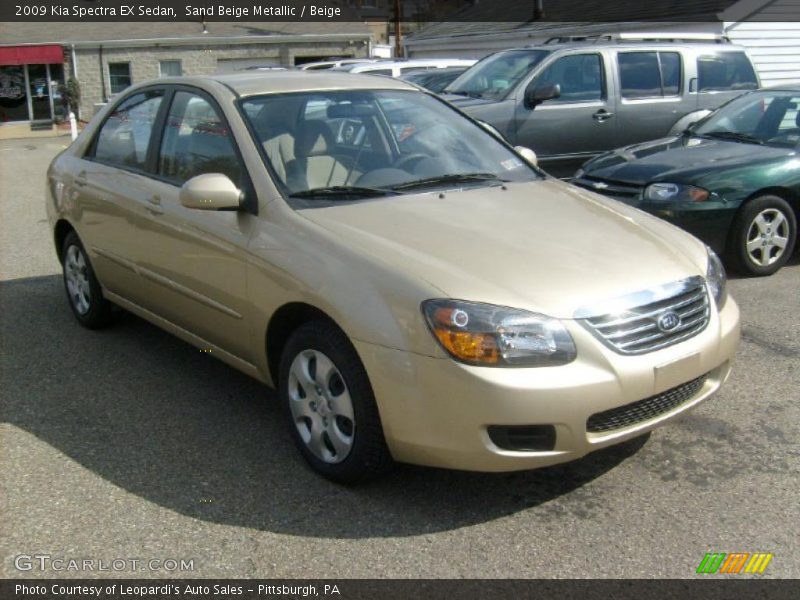 Sand Beige Metallic / Beige 2009 Kia Spectra EX Sedan