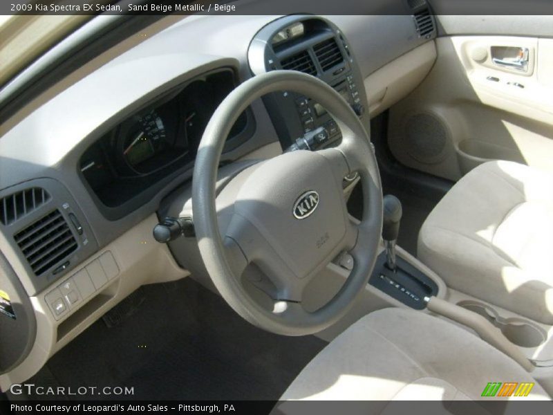 Sand Beige Metallic / Beige 2009 Kia Spectra EX Sedan