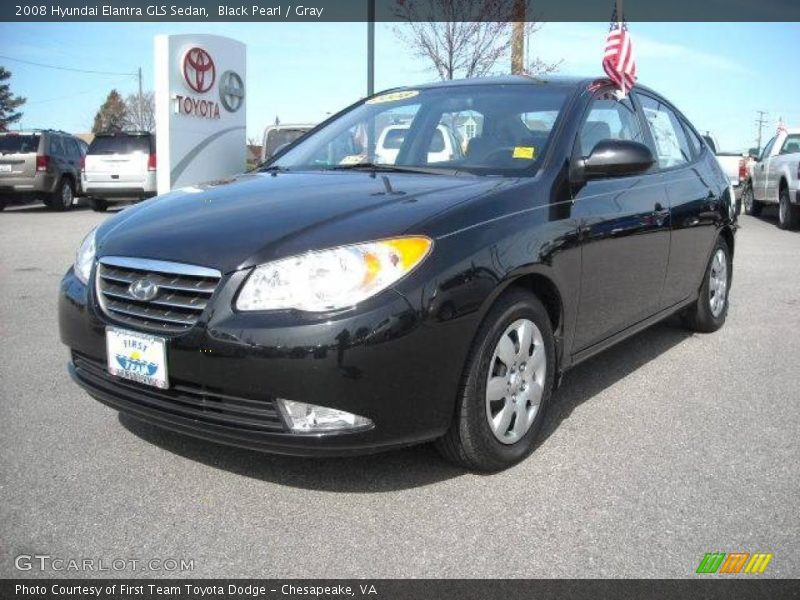 Black Pearl / Gray 2008 Hyundai Elantra GLS Sedan