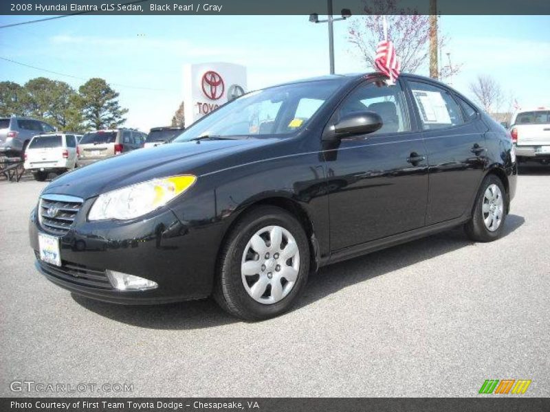 Black Pearl / Gray 2008 Hyundai Elantra GLS Sedan