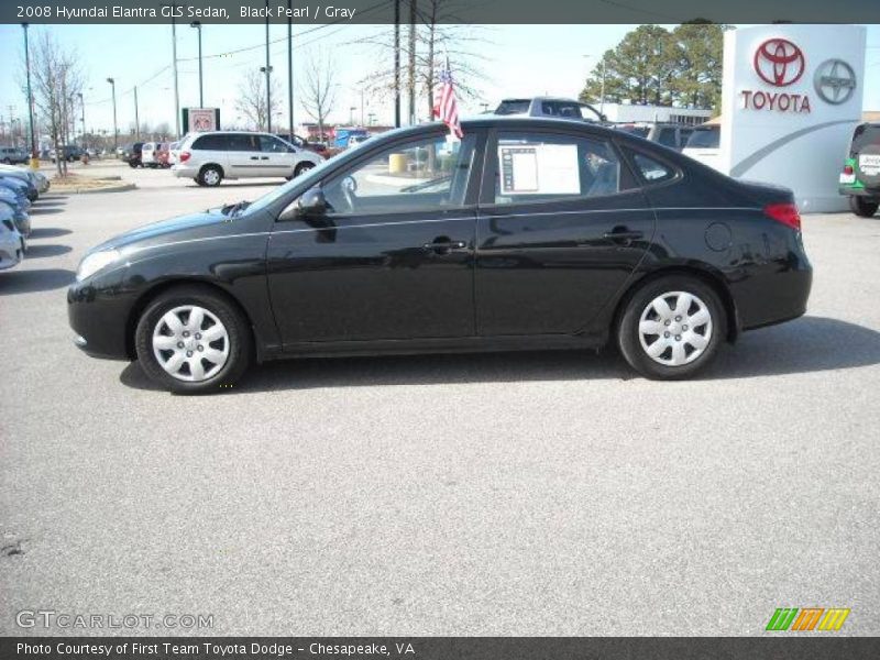 Black Pearl / Gray 2008 Hyundai Elantra GLS Sedan