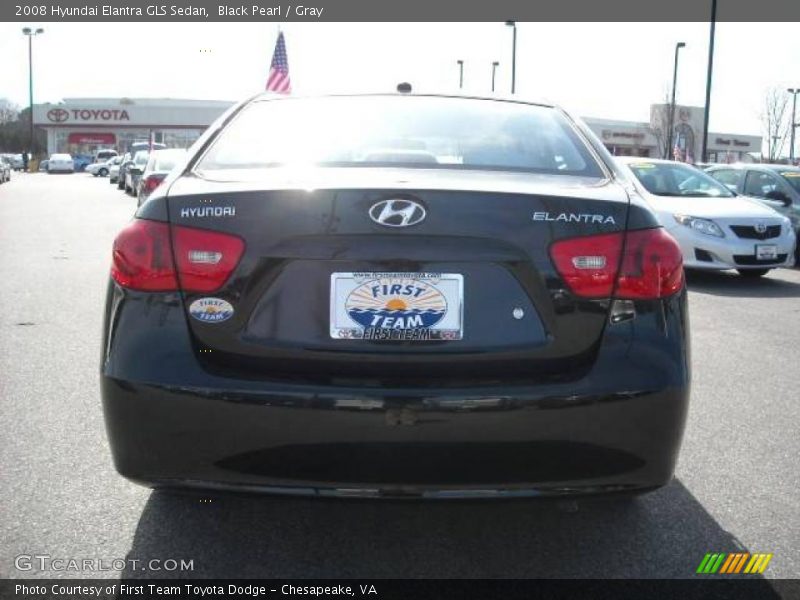 Black Pearl / Gray 2008 Hyundai Elantra GLS Sedan
