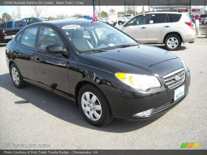 Black Pearl / Gray 2008 Hyundai Elantra GLS Sedan