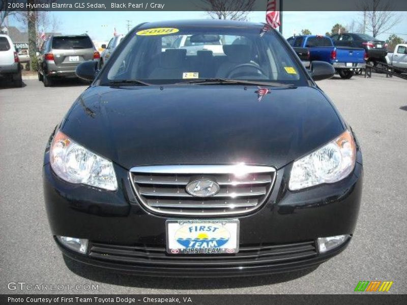 Black Pearl / Gray 2008 Hyundai Elantra GLS Sedan