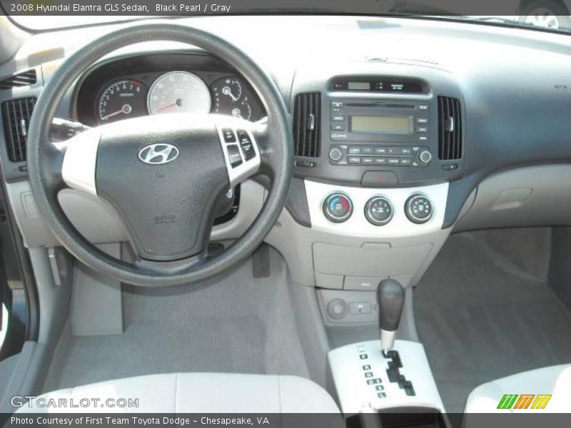 Black Pearl / Gray 2008 Hyundai Elantra GLS Sedan