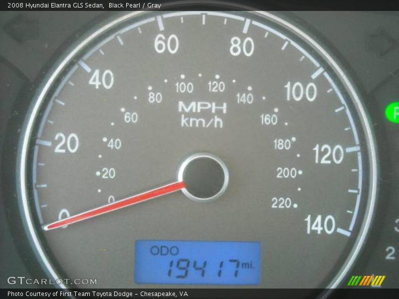 Black Pearl / Gray 2008 Hyundai Elantra GLS Sedan