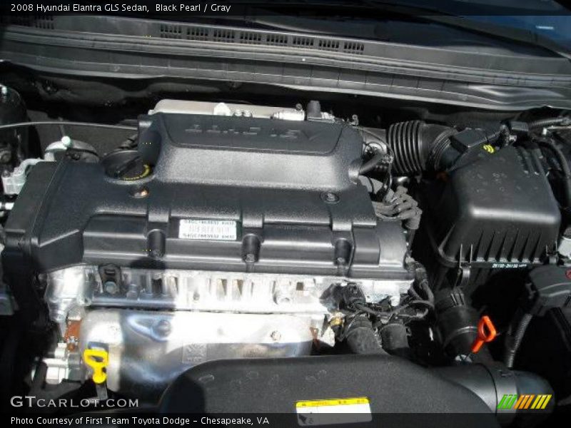 Black Pearl / Gray 2008 Hyundai Elantra GLS Sedan