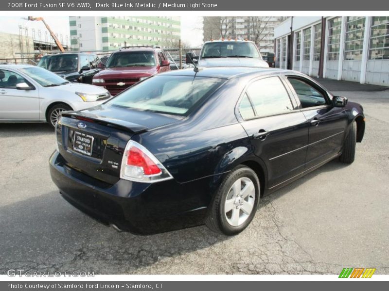 Dark Blue Ink Metallic / Medium Light Stone 2008 Ford Fusion SE V6 AWD