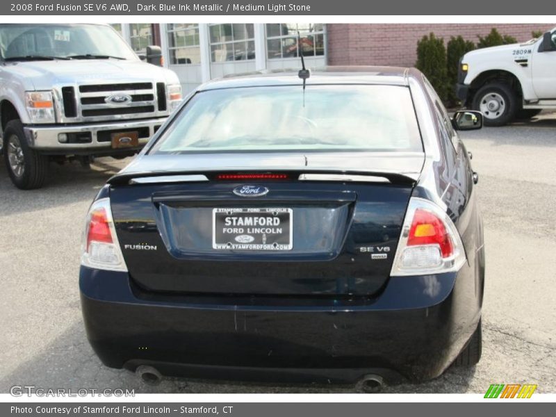 Dark Blue Ink Metallic / Medium Light Stone 2008 Ford Fusion SE V6 AWD