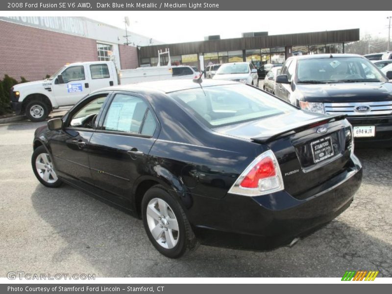 Dark Blue Ink Metallic / Medium Light Stone 2008 Ford Fusion SE V6 AWD