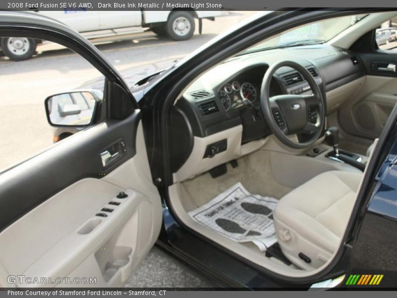 Dark Blue Ink Metallic / Medium Light Stone 2008 Ford Fusion SE V6 AWD