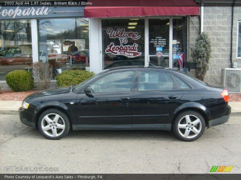 Brilliant Black / Ebony 2003 Audi A4 1.8T Sedan