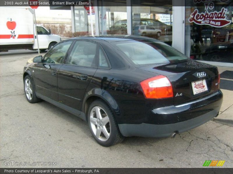 Brilliant Black / Ebony 2003 Audi A4 1.8T Sedan