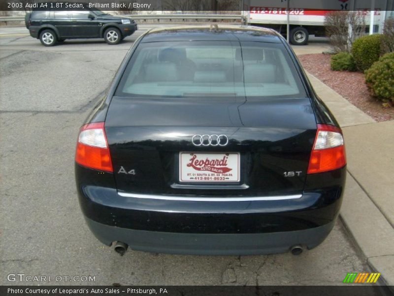 Brilliant Black / Ebony 2003 Audi A4 1.8T Sedan